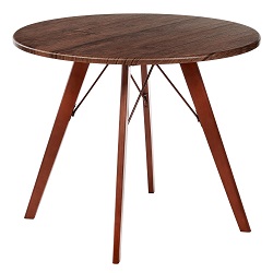 Круглый стол из МДФ на деревянных ножках. Цвет: палисандр, темный орех.
