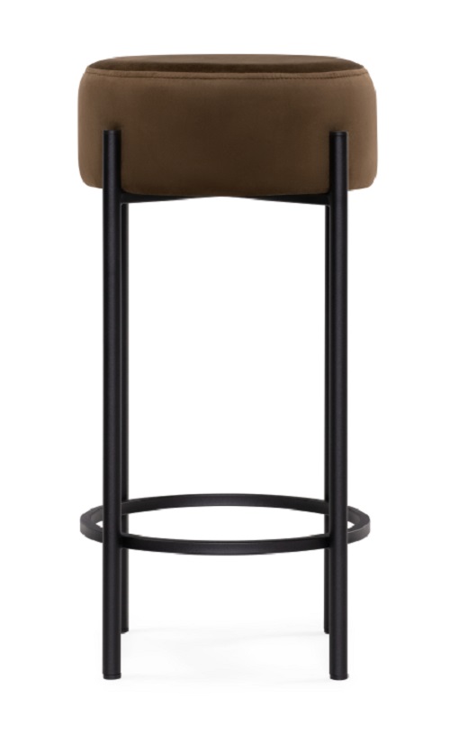 Барный стул на металлокаркасе. Цвет коричневый.