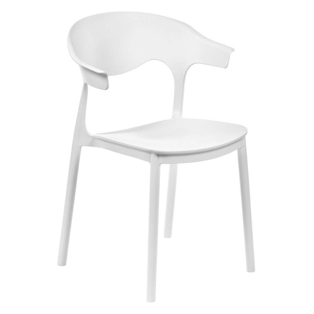 Стильный пластиковый стул белого цвета