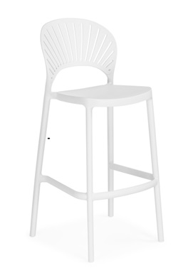 Барный стул из пластика. Цвет белый.