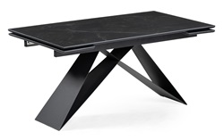 Раздвижной керамический стол. Цвет черный мрамор.