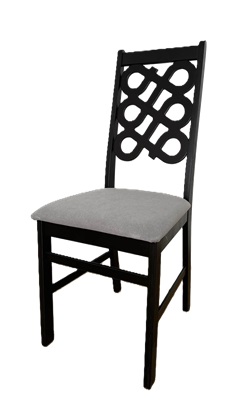 Деревянный стул со спинкой. Обивка из микровелюра. Цвет венге/бежевый.