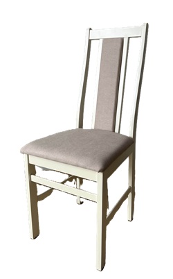 Деревянный стул со спинкой. Обивка из микровелюра. Цвет слоновая кость/бежевый.