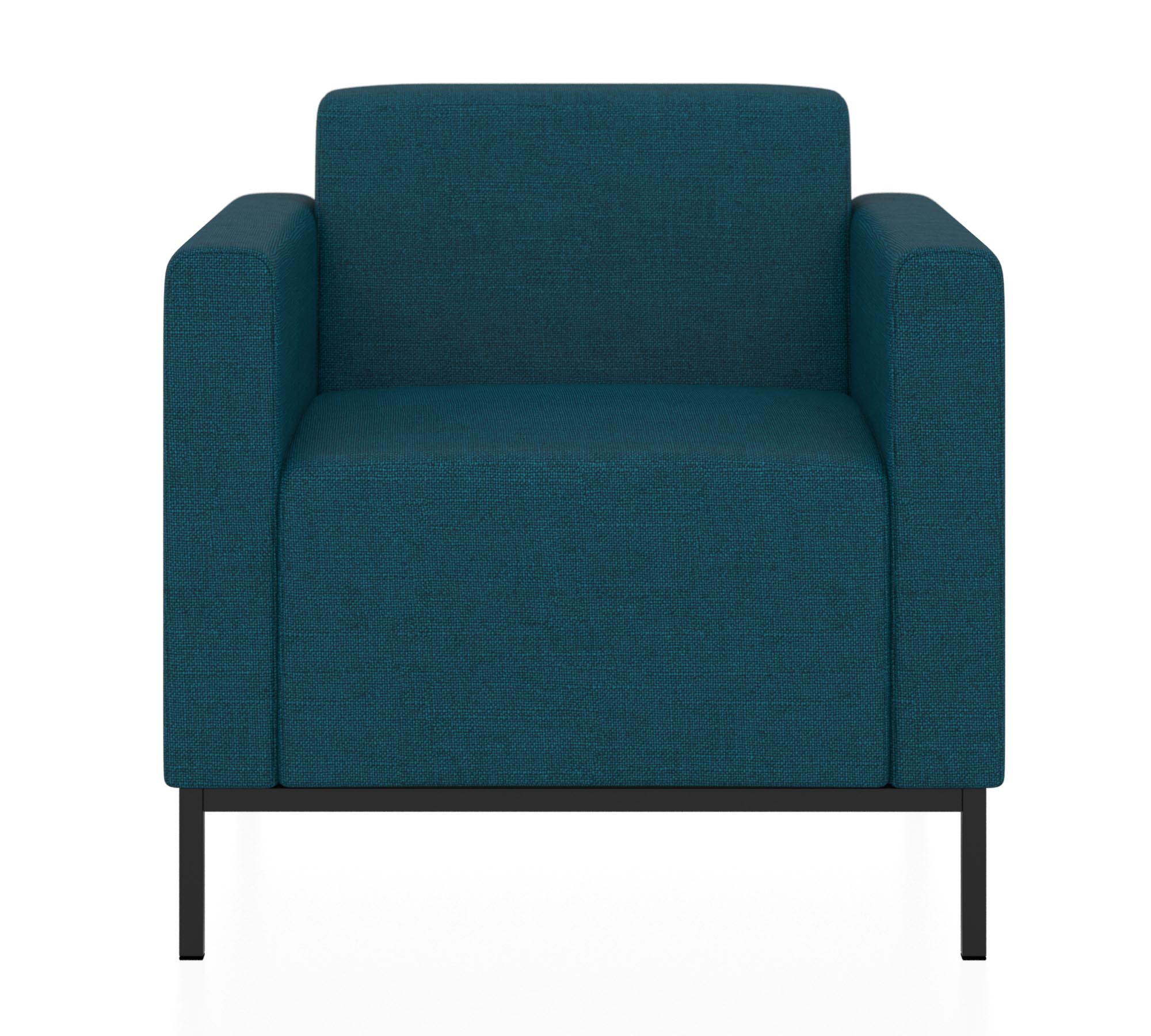 Кресло с обивкой из ткани синего цвета