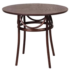 Деревянный круглый стол. Цвет темный тон.