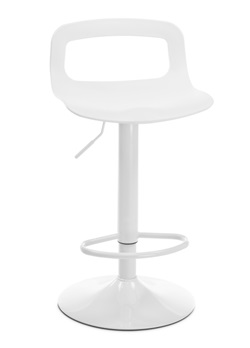 Барный стул из пластика и металла. Цвет белый.