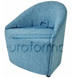Кресло с обивкой их ткани. Цвет голубой.