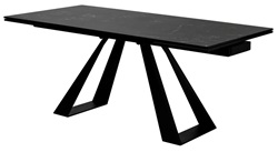 Стол с матовой керамической столешницей на металлическом каркасе. Цвет черный мрамор.