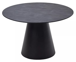 Круглый обеденный стол со столешницей из МДФ + меламин, цвет черный.