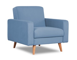 Кресло из велюра. Цвет серо-голубой.