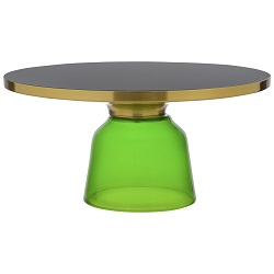 Кофейный столик со стеклянным основанием. Цвет: черный/зеленый.