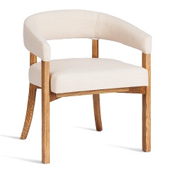 Стул из дерева и ткани лён. Цвет: светло-коричневый (Груша (№3))/бежевый лён.