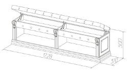 Банкетка-обувница с мягким сидением. Схема модели.