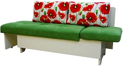 Раскладной диван для кухни с подушками и емкостью для хранения. 