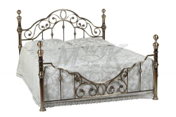 Двухместная кровать с декоративной ковкой. цвет античная медь