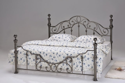 Двухместная кровать с декоративной ковкой. цвет черный никель