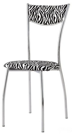 Металлический стул. Каркас хромированный. Обивка: кожзам. Цвет: зебра.