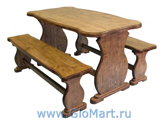 Лавка из сосны М-04 - купить в Москве, GloMart.ru