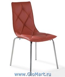 Металлический стул, хромированный каркас. Цвет материала: красный. Спинка и сиденье мягкое. Производство: Китай.
