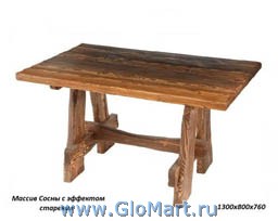 Стол из массива сосны.
Габаритные размеры 1300х900х760 
Производство: Россия