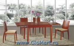 Деревянный раскладной стол. Цвет массива: Вишня. Размер: 1060/1800х810х770
Производство: Китай 
