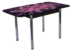 Раздвижной стол для кухни с полноцветной фотопечатью