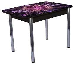 Раздвижной стол для кухни с полноцветной фотопечатью