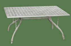 Прямоугольный стол для сада. Материал : алюминиевое литье. Цвет белый.