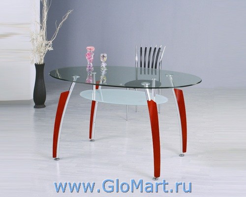 стол обеденный стеклянный овальный DK-945 - купить в Москве, GloMart.ru