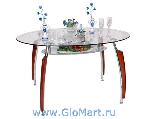 стол обеденный стеклянный овальный DK-945 - купить в Москве, GloMart.ru