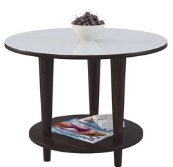 Стол для журналов с приклеенным цветным стеклом. Размер: 60*60 см, высота 50 см. Цвет: венге/белое стекло.