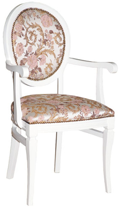 Стул-кресло с мягким сидением для гостиной. Цвет: дерево - 1, ткань - 163.
