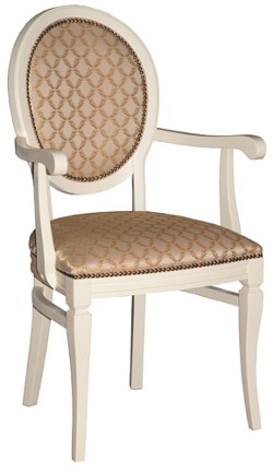 Стул-кресло с мягким сидением для гостиной. Цвет: дерево - 23, ткань - 132.