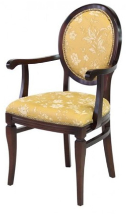 Стул-кресло с мягким сидением для гостиной. Цвет: дерево - 9, ткань - 94.