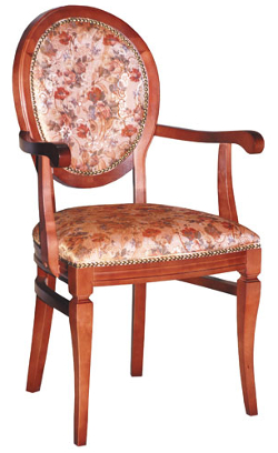 Стул-кресло с мягким сидением для гостиной. Цвет: дерево - 11, ткань - 36(1).