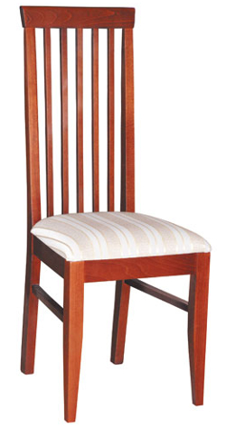 Стул с высокой прямой спинкой. Цвет: дерево - 9, ткань - 16.