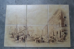 Рисунок на столешнице-плитка город-1, вид сверху