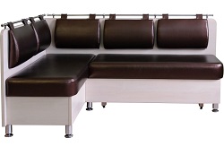 Угловой раскладной диван для кухни со встроенным спальным местом и ящиком