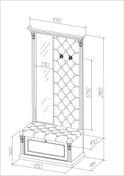 Вешалка с обувницей и зеркалом.