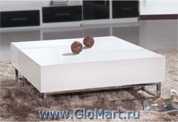 Оригинальный журнальный столик. Имеет два вида положения. Цвет массива: Белый. Каркас: металлический. Размер: 80см, длина 90см, высота 28 см. Производство: Китай
