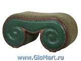 Банкетка мягкая с обивкой из ткани и эко кожи. Отделка - молдинг. Цвет зеленый. Длина 820 мм, Глубина 340 мм, Высота 390 мм