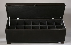 Банкетка большая в прихожую с ящиком, цвет темный шоколад.