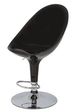 Барный стул из пластика. Цвет черный.