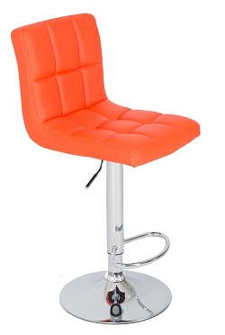 барный стул, оранжевый цвет обивки
