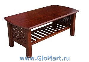 кофейный столик из дерева (массив гевеи). цвет темный орех.