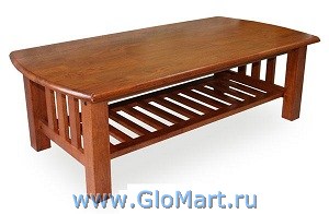 стол журнальный из массива дерева (массив гевеи). цвет темный дуб