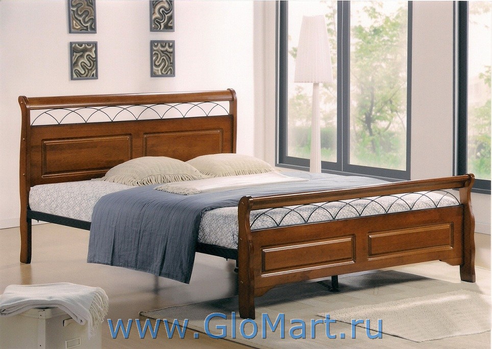 Двуспальная кровать из дерева MT-4026 - купить в Москве, GloMart.ru