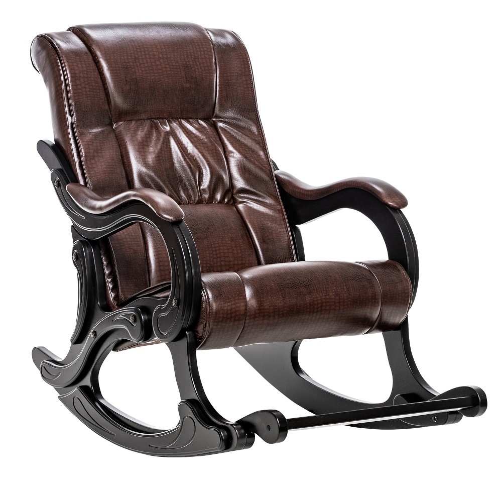 Кресло-качалка с подножкой. Цвет антик шоколад.