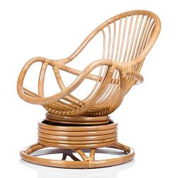 Кресло-качалка из ротанга без подушки. Цвет корпуса - Золотой мёд.