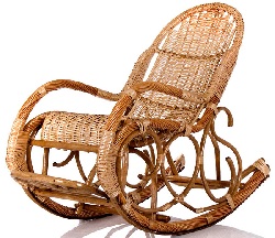 Плетеное кресло-качалка из лозы. Цвет - Натуральный